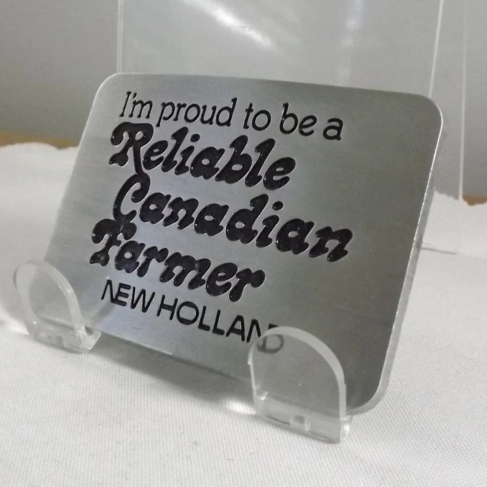 New Holland Reliable Canadian Farmer Belt Buckle - Picture 2 of 9
